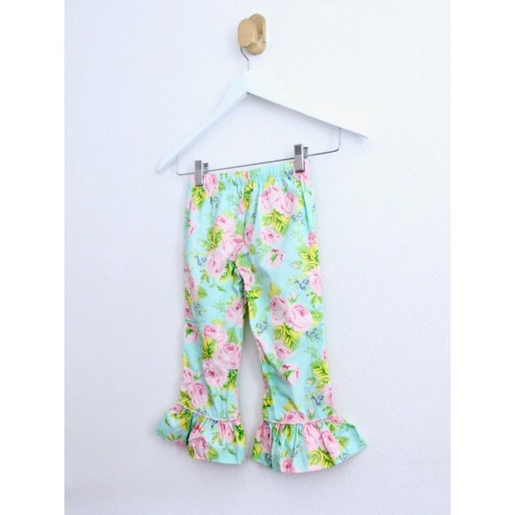 NEW! Matilda Jane Floral Ruffle Pants Pink Green SZ 2 Toddler - Picture 4 of 6